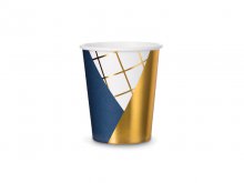 Tamsiai mėlyni puodeliai su aukso motyvais (260ml/6vnt.)